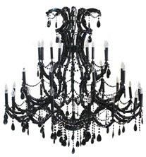 Jet Black Crystal Chandelier Lighting W52" H60" - A500-Black/2756/36+1