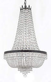 French Empire Crystal Chandelier Chandeliers Lighting H50" X W24" with Dark Antique Finish! Good for Dining Room, Foyer, Entryway, Family Room and More - A500-C7/CB/870/9