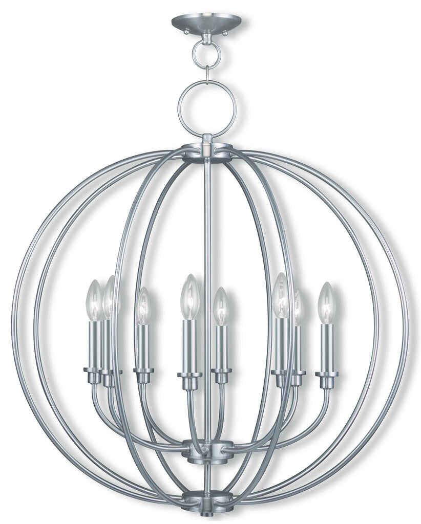 Livex Milania 8 Light Brushed Nickel Chandelier - C185-4668-91