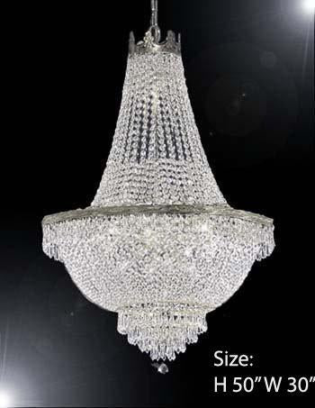 Swarovski Crystal Trimmed Chandelier Chandelier W/ Swarovski Crystal H50" X W30" - A500-Silver/870/14Largesw