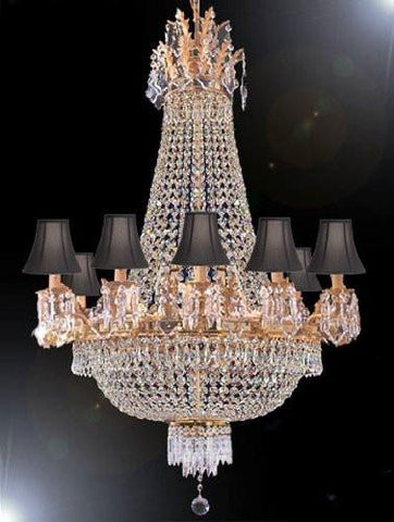 Empire Crystal Chandelier Lighting With Shades - A500-Sc/Blackshade/1280/8+4
