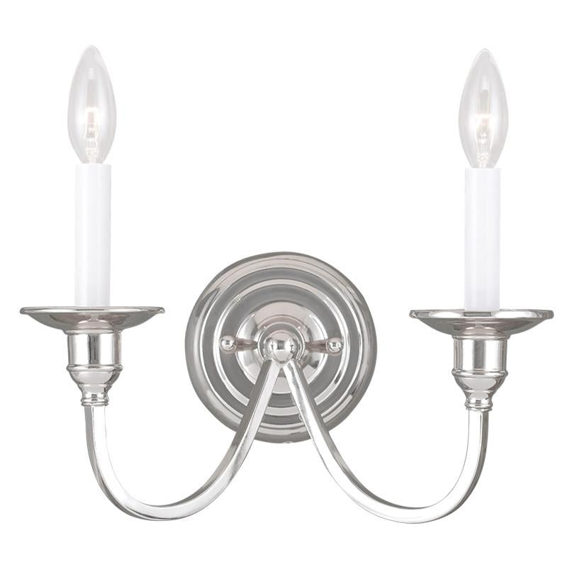 Livex Cranford 2 Light Polished Nickel Wall Sconce - C185-5142-35