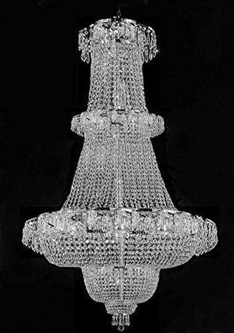 Swarovski Crystal Trimmed Chandelier French Empire Crystal Chandelier Lighting 60"X36" - A500-Silver/928/32Sw