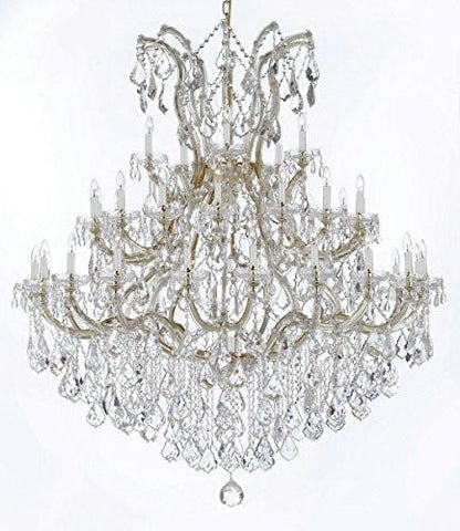 Swarovski Crystal Trimmed Chandelier Large Foyer / Entryway Maria Theresa Crystal Chandelier Lighting H 60" W 52" - A500-B12/2756/36+1Sw