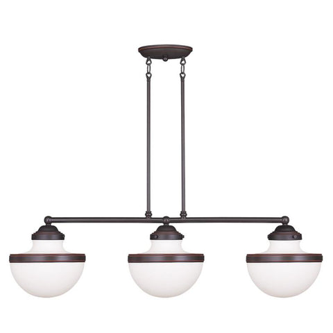 Livex Oldwick 3 Light Olde Bronze Linear Chandelier - C185-5718-67