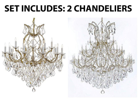 Set of 2-1 Maria Theresa Crystal Lighting Chandeliers Lights Fixture Ceiling Lamp H38" X W37" and 1 Large Foyer/Entryway Maria Theresa Empress Crystal (Tm) Chandeliers Lighting! H 60" W 52" - 1/21510/15+1 + B12/2756/36+1 A500-