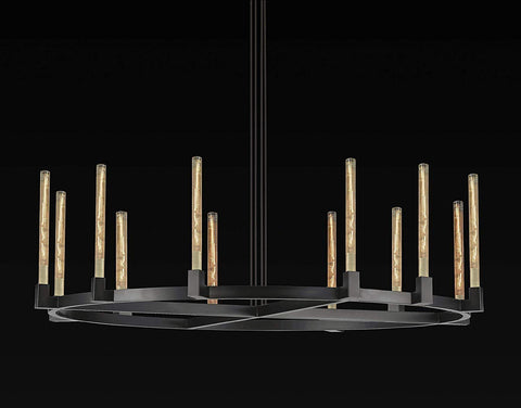 Corsica Round Chandelier 60" Vintage Barn Metal Chandelier Chandeliers Industrial Loft Rustic Lighting Great for the Living Room, Dining Room, Foyer and Entryway, Family Room, and more - A500-CB/4462/12