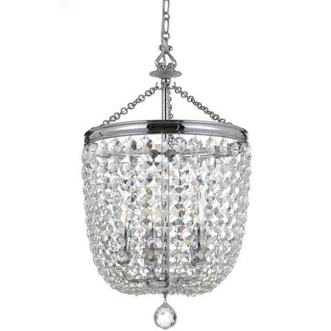 5 Light Polished Chrome Transitional  Traditional  Crystal Chandelier Draped In Clear Spectra Crystal - C193-785-CH-CL-SAQ