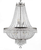 Set of 2-1 French Empire Crystal Chandelier Lighting H50" X W24" and 1 French Empire Crystal Gold Chandelier Lighting - Great for The Dining Room, Foyer, Entry Way, Living Room - H30" X W24" - 1EA CS/870/15 + 1EA SILVER/870/9 A500-