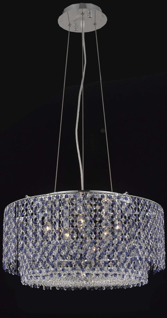 C121-1298D24C-GT/RC By Elegant Lighting Moda Collection 5 Light Chandeliers Chrome Finish