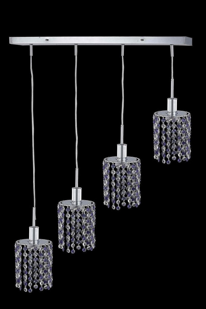 C121-1384D-O-R-BO/RC By Elegant Lighting Mini Collection 4 Light Pendants Chrome Finish