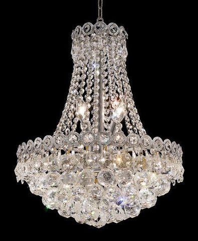 C121-1901D16C/EC By Elegant Lighting Century Collection 8 Lights Chandelier Chrome Finish