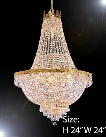 French Empire Crystal Chandelier Lighting H24" X W24" - A500-C3/870/9
