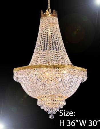 French Empire Crystal Chandelier Lighting H36" X W30" - A500-870/14