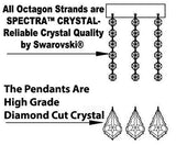 Swarovski Crystal Trimmed Chandelier Large Foyer / Entryway Wrought Iron Chandelier Lighting With Crystal And Black Shade H60" X W52" - A500-Sc/Blackshade/3031/36Sw
